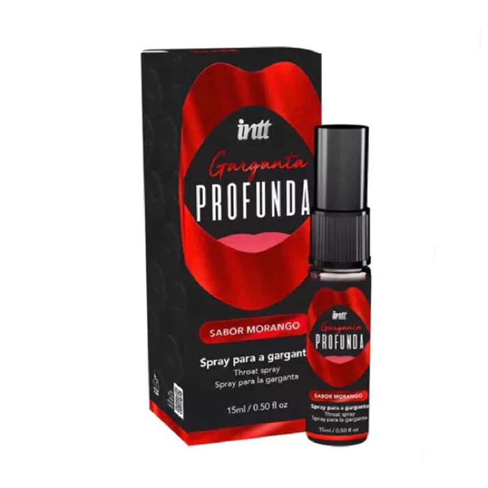 Gel Garganta Profunda Sabor Morango Menta Canela Suction 15Ml Intt