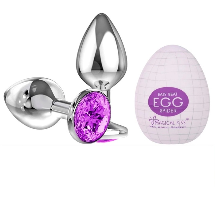 Kit Plug Anal Tamanho P + Egg Ovo Masturbador Masculino