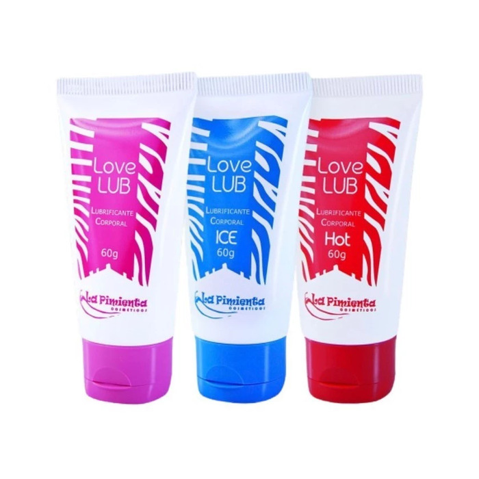 Lubrificante íntimo Love Lub - Neutro/Hot/Ice 60g - La Pimenta